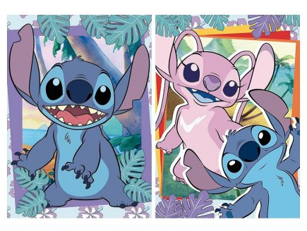 2 puzzles disney stitch : portraits de stitch & angel 2 x 500 pieces - dessin anime - Educa - 19732