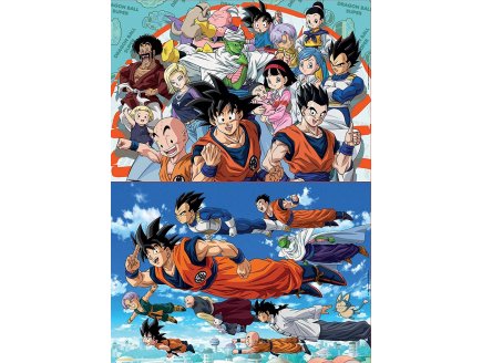 2 puzzles : Dragon Ball Z : Vegeta - Son Goku - Son Goten 100 pices - Collection Dessins anim Educa 18214