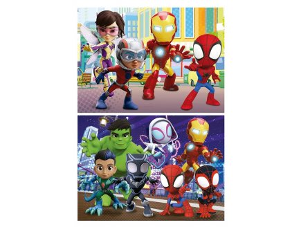 2 puzzles spidey marvel : spidey et son equipe extraordinaire 2 x 48 pieces - super heros - Educa - 19678