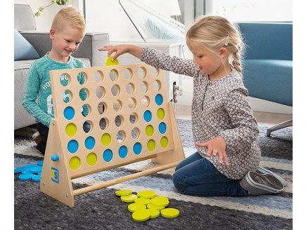 4 a la suite Géant en Bois - 4 en ligne XXL - Puissance 4 - Jeu de stratégie