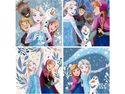 4 puzzles progressifs Disney Frozen : Elsa, Anna & et ses Amis 12 / 16 / 20 / 25 pi�ces - La Reine des Neiges - Educa - 19735