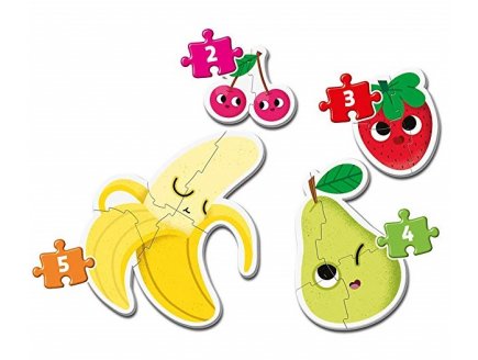 4 PUZZLES PROGRESSIFS FRUITS 2 - 3 - 4 - 5 PIECES - CLEMENTONI - 20815