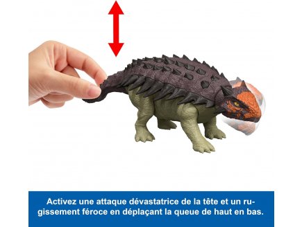 Ankylosaurus Rugissement F�roce - Jurassic World Rebirth - Mattel - JGB90 - Dinosaure sonore