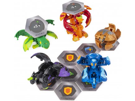 Bakugan battle planet - battle pack ventus phaedrus et pyrus hydranoid : 5 boules - 10 bakucores - Spin master 20115151