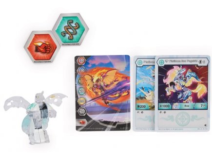 Bakugan evolutions : neo pegatrix avec carte - boule blanche transparente - platinum series - saison 4 - Spin master 20136014