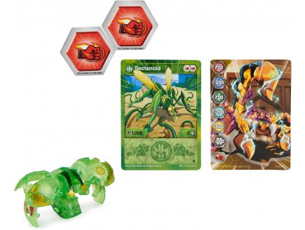 Bakugan legends : sectanoid avec carte - boule verte transparente - saison 5 - Spin master 20136084