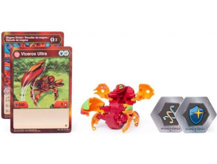 Bakugan ultra battle planet : pyrus vicerox avec carte - boule rouge - Spin master 20118138