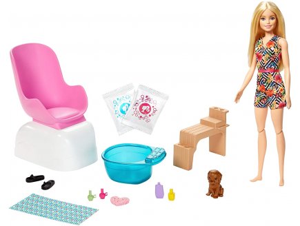 Barbie mtier : Soins et beaut - 10 accessoires pedicure et manucure - Poupe mannequin - Mattel - GHN07