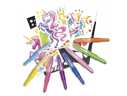Blopens Set d'activit�s Chevaux fantastiques - A�rographe - Lansay - Feutres, Pochoirs - Dessin