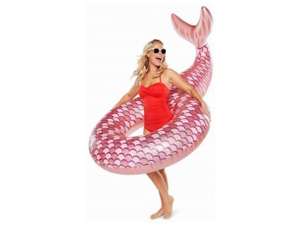 Bouee gonflable geante queue de sirene rose gold adulte - bouee piscine plage - Big mouth