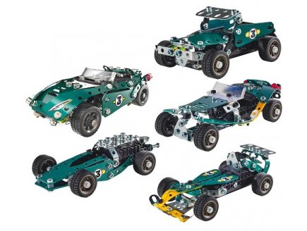 Cabriolet retro friction 5 modeles - Meccano - 24204 - jeu de construction metal