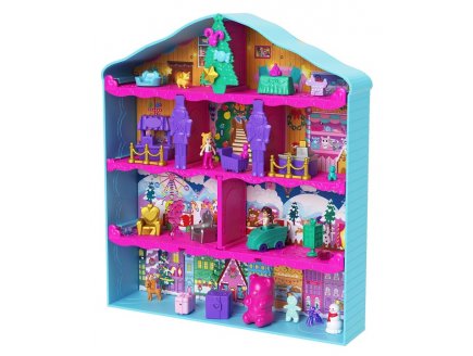 Calendrier de l'Avent Polly Pocket Noël 2024 - Maison, poupées, accessoires - Mattel - HWP33