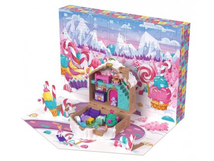 Calendrier de l'Avent Polly Pocket Nol 2025 - Maison en pain d'pices, poupe, accessoires - Mattel - JFV13
