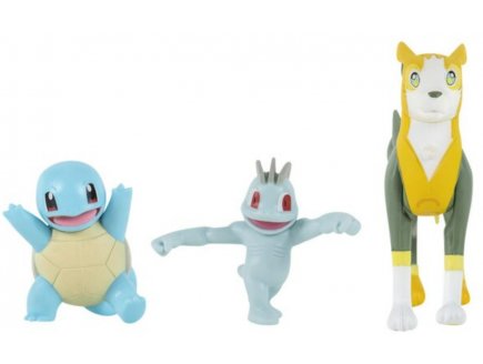 Coffret 3 pokemon battle figure carapuce fulgudog machoc - pokemon - figurine action - Bandai - 37700