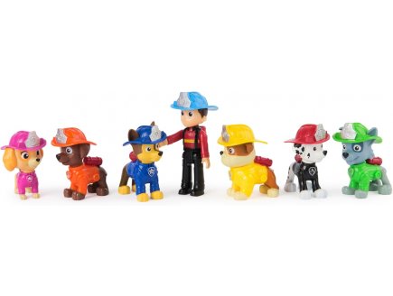 Coffret 7 figurines Pat Patrouille Fire Rescue : Ryder Marcus Chase Stella Ruben Zuma Rocky - Spin master 20151962
