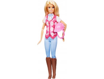 Coffret barbie cavali?re poup?e barbie blonde + accessoires - collection centre ?questre - poup?e mannequin - Mattel - hxj38