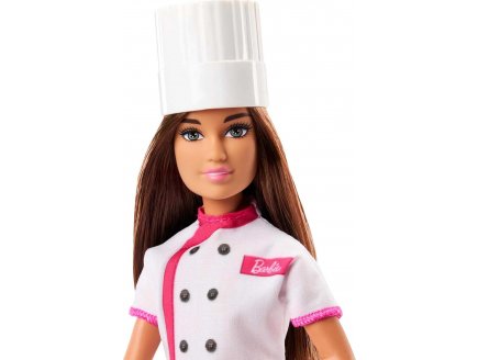 Coffret Barbie Cuisine : Poupée Barbie Cheffe pâtissière avec 2 accessoires - Poupée mannequin - Mattel - HKT67
