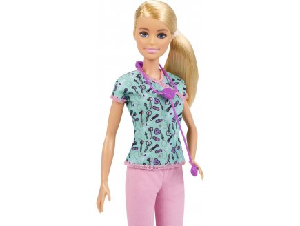 Coffret Barbie Docteur : Poupée Barbie infirmière + accessoire - Poupée mannequin blonde - Mattel - GTW39