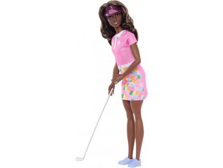Coffret Barbie golfeuse : Poup�e Barbie avec 2 accessoires - Poup�e mannequin Sport golf - Mattel - JCR69