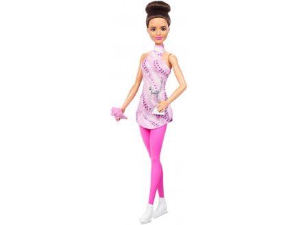 Coffret Barbie Patineuse Artistique : Poup�e Barbie et 2 accessoires - Patinage - Poup�e mannequin - Mattel - HRG37