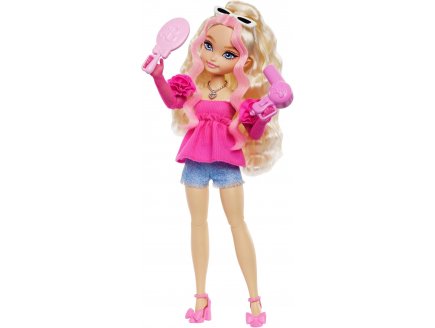Coffret Barbie Poupée Blonde ondulés Malibu Équipe de Rêve + 11 accessoires - Poupée Mannequin - Mattel - HYC21