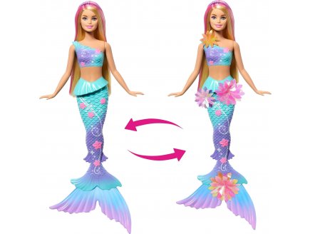 Coffret Barbie : Poup�e Blonde Sir�ne Fleurs Magique - Poup�e Mannequin - Mattel - JDM72