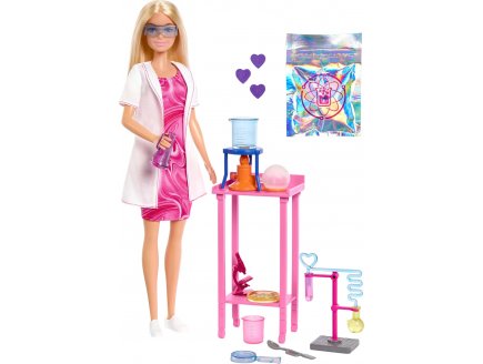 Coffret Barbie Scientifique : Poup�e Blonde Docteur avec 17 accessoires - Poup�e Mannequin - Mattel - JCR70
