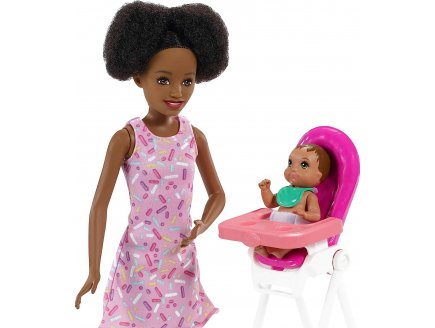 Coffret barbie skipper noir babysitter anniversaire - Mattel - grp41 - poupees et accessoires