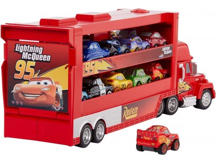 Coffret cars : camion transporteur mack 28 cm + voiture flash mcqueen - vehicule - Mattel - gnw34