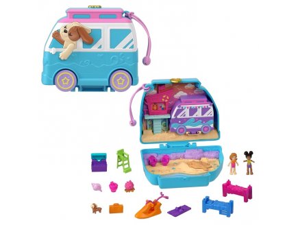 Coffret chiot  la plage Polly Pocket - Mattel - HRD36 - Mini univers poupe, animaux