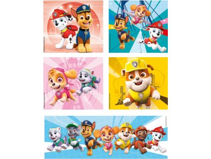 Coffret de 10 puzzles enfant pat patrouillle chien et vehicule 18 - 30 - 48 - 60 - pieces - paw patrol