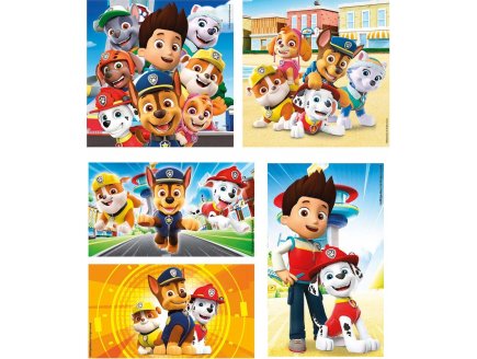 Coffret de 10 puzzles enfant pat patrouillle chien et vehicule 18 - 30 - 48 - 60 - pieces - paw patrol