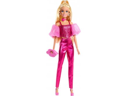 Coffret Deluxe Barbie : Poup�e Blonde Style n� 5 avec tenue rose m�tallis� - Poup�e Mannequin - Mattel - JFP40
