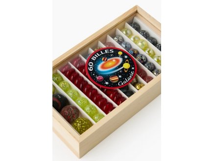 Coffret en bois de 60 billes Galaxie - Kim Play - Jeu de r�cr�ation, adresse