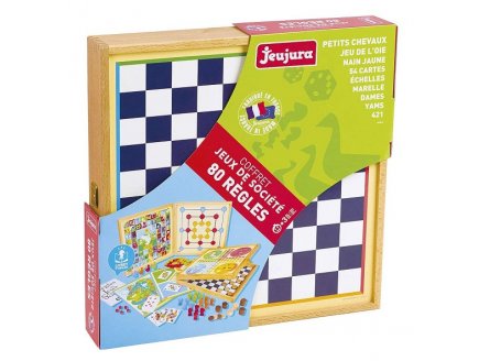 Coffret jeux de societe classiques 80 regles - Jeujura - 8120 - malette multi-jeux