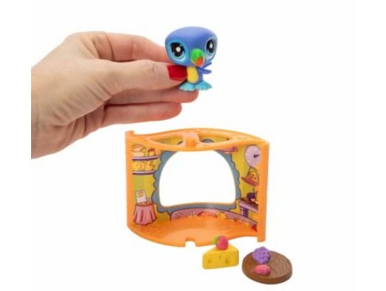 Coffret Littlest Petshop Boutique Bistro Français + Toucan + accessoires - 1 figurine Pet shop G7 31 - Animal domestique - Bandai