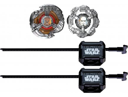 Coffret Pack 2 Toupies Beyblade X Star Wars : Chewbacca 4-80LF + Stormtrooper 5-70B - Type attaque et endurance - Pack Toupie et lanceur - Hasbro G1695