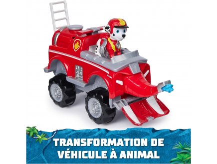 COFFRET PAT PATROUILLE JUNGLE PUPS : CAMION POMPIER + MARCUS - VEHICULE TRANSFORMABLE - FIGURINE CHIEN - PAW PATROL - SPIN MASTER
