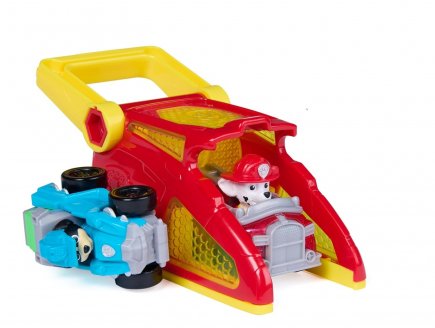 Coffret pat patrouille Lanceur Brigade Canine : Camion de pompier Marcus + 4 x 4 Tout-Terrain Rex - Chien - Paw Patrol - Spin master