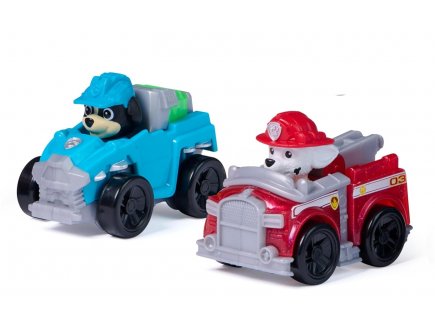 Coffret pat patrouille Lanceur Brigade Canine : Camion de pompier Marcus + 4 x 4 Tout-Terrain Rex - Chien - Paw Patrol - Spin master