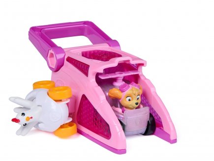 Coffret pat patrouille Lanceur Brigade Canine : H�licopt�re Stella et Voiture poule Galinetta - figurine chien - Paw Patrol - Spin master