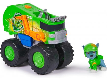 Coffret pat patrouille rescue wheels : tout terrain de recyclage + rocky - vehicule transformable - figurine chien - paw patrol - Spin master