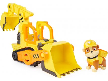 Coffret pat patrouille ruben & cie : camion tractopelle + ruben - vehicule de luxe - figurine chien - paw patrol - Spin master