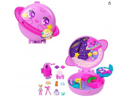 Coffret Polly Pocket Exploration spatiale + 1 figurine + 1 Animal + 9 accessoires - Mattel - JCB18 - Poup�e