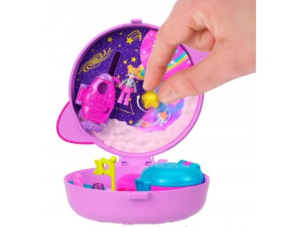 Coffret Polly Pocket Exploration spatiale + 1 figurine + 1 Animal + 9 accessoires - Mattel - JCB18 - Poup�e