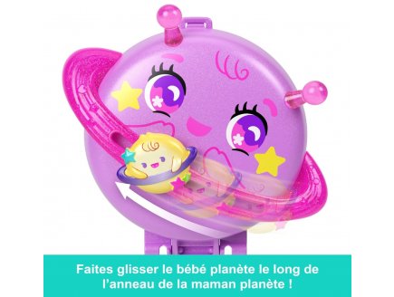 Coffret Polly Pocket Exploration spatiale + 1 figurine + 1 Animal + 9 accessoires - Mattel - JCB18 - Poup�e