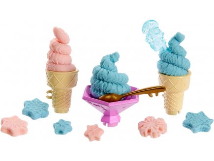 Coffret reine des neiges : stand de gateaux givres + poupee elsa et olaf + 13 accessoires- poupee mannequin frozen - Mattel - hmj48
