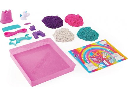Coffret royaume des licornes kinetic sand - sable magique - Spin master - 20134878 - modelage