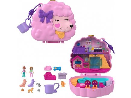 Coffret toilettage caniche polly pocket - Mattel - hkv35 - mini univers poupee, animaux