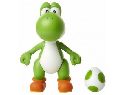 Dinosaure yoshi avec oeuf vert et blanc : figurine super mario 11 cm - figurine Nintendo articule